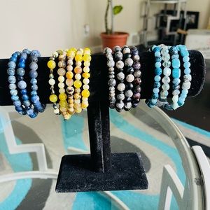 Bracelets made of Crystals and Stones, Chakras Stones.